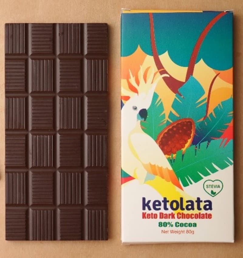 Ketolata Chocolate Bar 80g (6 net carbs per bar)