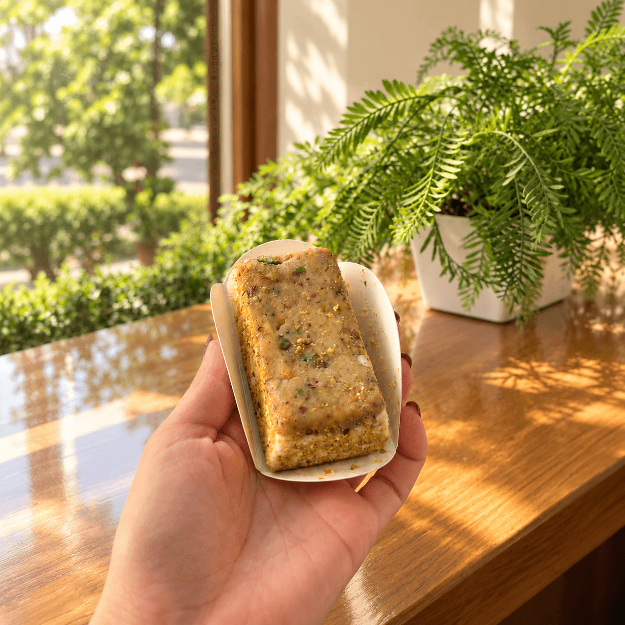 The Keto Pistachio Ashta Ice Cream Sandwich