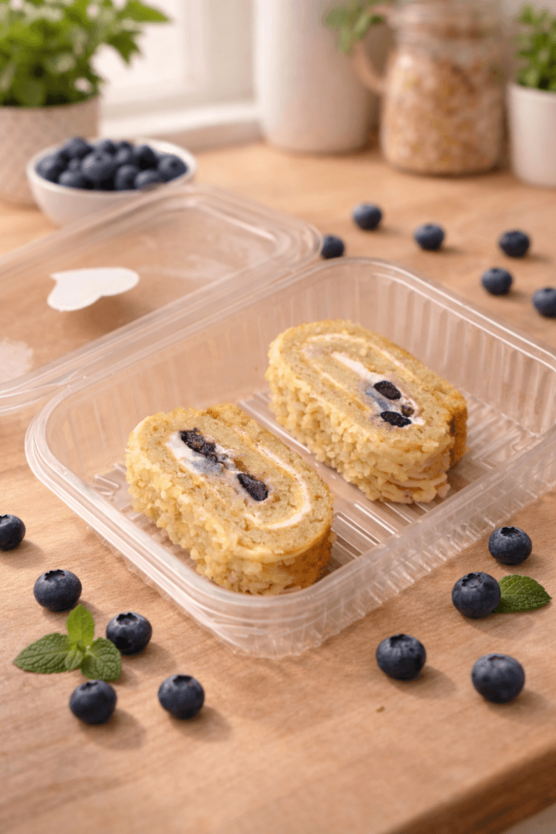 The Keto Blueberry Swiss Roll ( 3 net carb per piece)